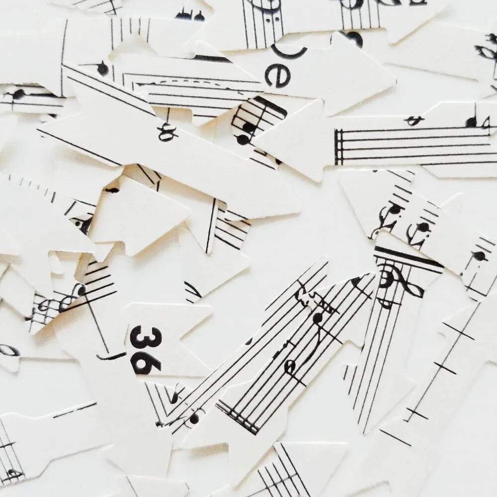 Vintage Sheet Music | Confetti Arrows | 400 Pieces